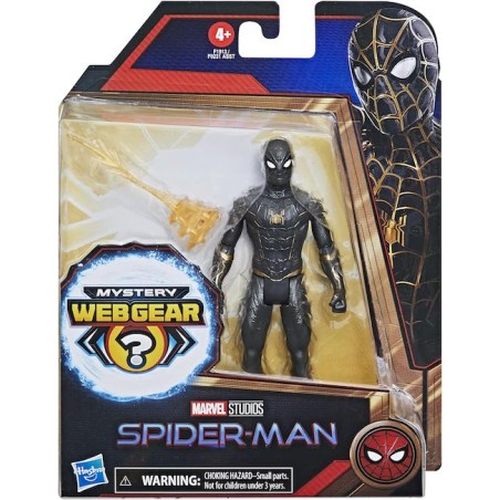 SPIDER-MAN NERO HASBRO ACTION FIGURE DA 15 CM CON ARMATURA MYSTERY WEB GEAR