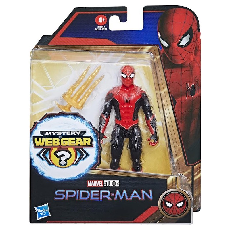 SPIDER-MAN NERO HASBRO FIGURE DA 15 CM CON ARMATURA MYSTERY WEB GEAR