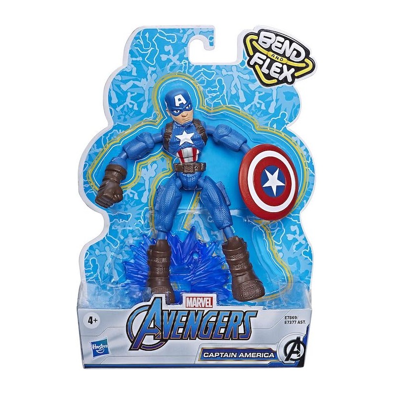 CAPTAIN AMERICA BEND AND FLEX FIGURE HASBRO AVENGERS SERIES DA 15 CM