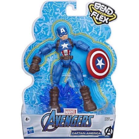 CAPTAIN AMERICA BEND AND FLEX FIGURE HASBRO AVENGERS SERIES DA 15 CM