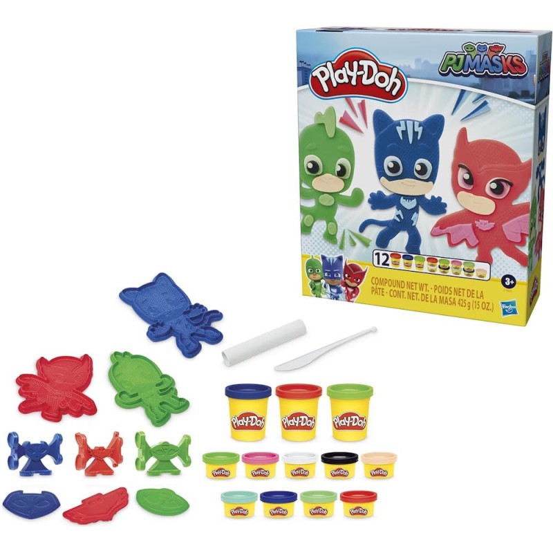 PLAY-DOH SET PJ MASKS CON 12 BARATTOLI INCLUSI