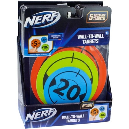 BERSAGLI NERF DA PARETE A PARETE CONFEZIONE DA 5 IN ESPOSITORE 15X20,5CM