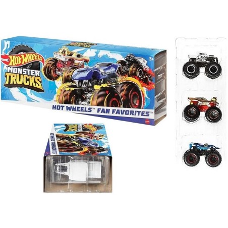 HOT WHEELS MONSTER TRUCKS I PREFERITI DEI FAN 1:64 CONFEZIONE DA 3 15X37 CM