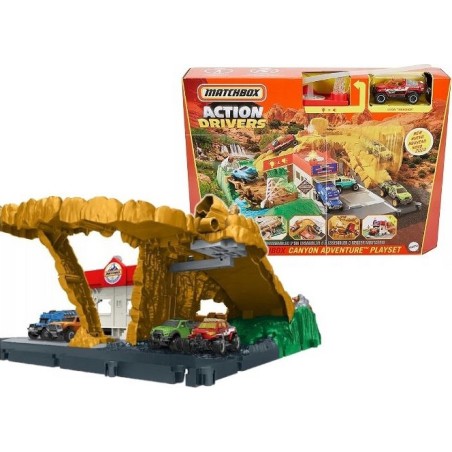 MATCHBOX ACTION DRIVERS CANYON PLAYSET CON VEICOLO