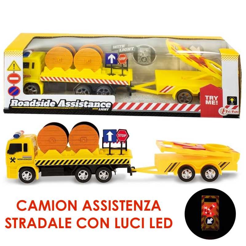 CAMION DEI LAVORI STRADALI CON LUCI LED - 40X10 CM